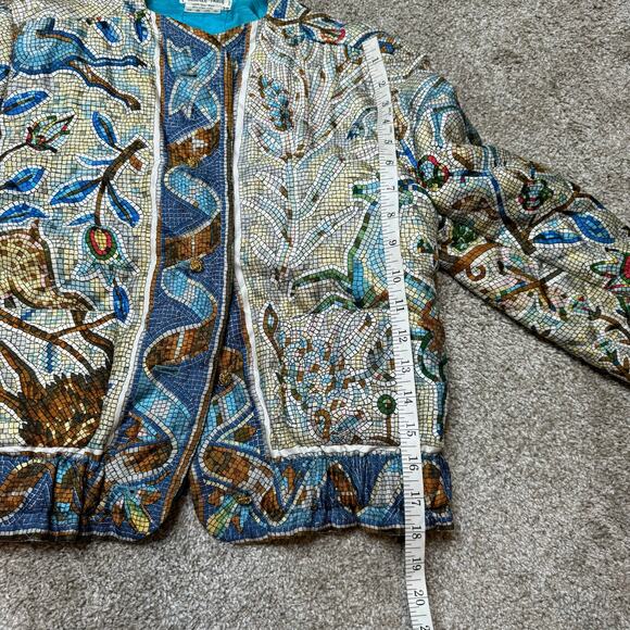 Hermes Silk Pavement Mosaic Tiles Patterned Bomber Jacket And Mini Skirt US 2/38 - Picture 11 of 14